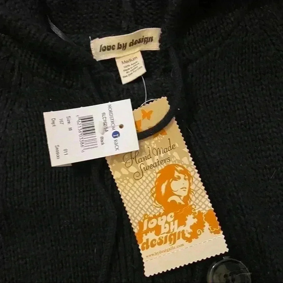 NWT Love By Design button down sweater black crochet chunky women M - Picture 9 of 12